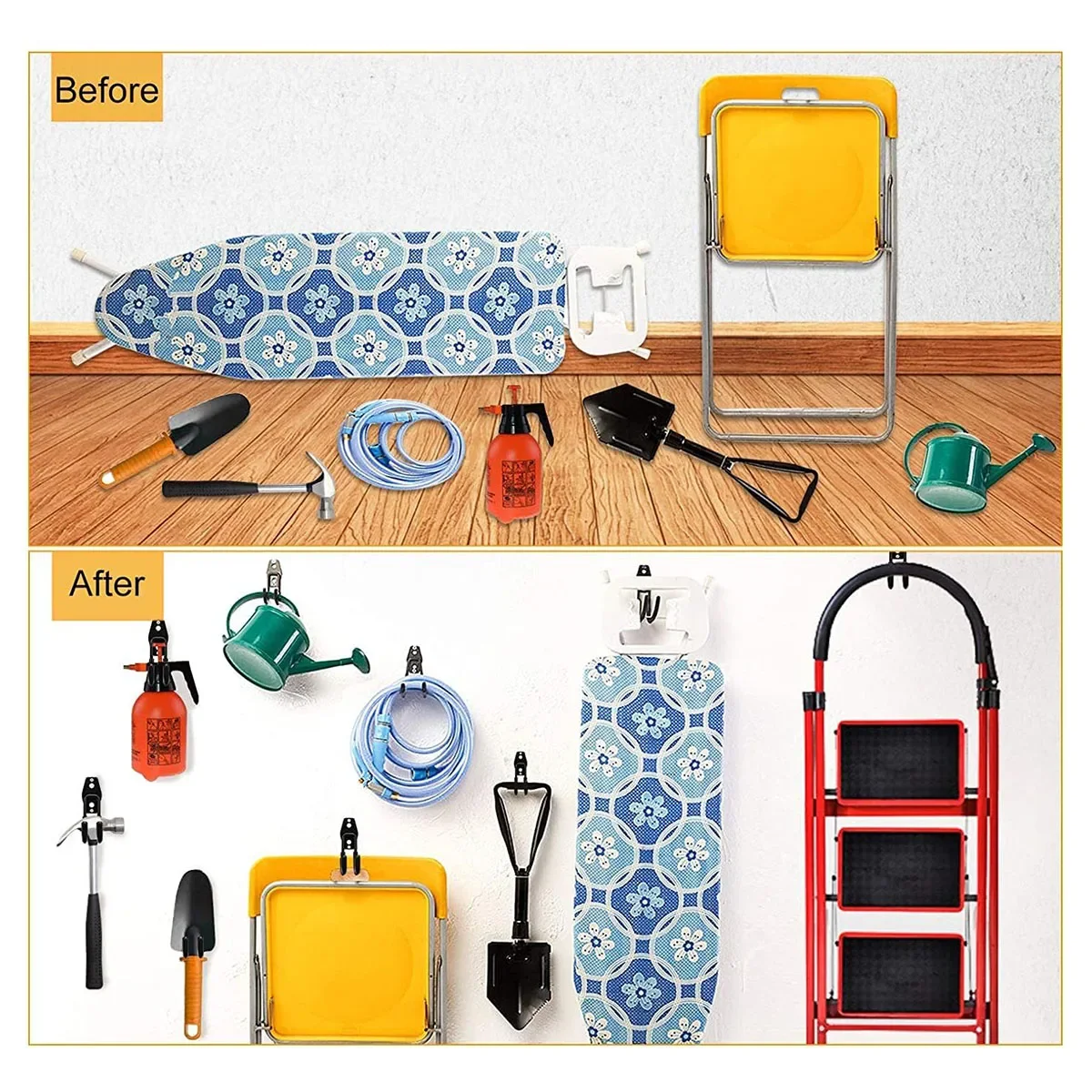 Garage Storage Utility Hooks,Garage Garden Tool Organizer,Hanging Utility Wall Mount Hooks,Heavy Duty Tool Storage Organizer image 6