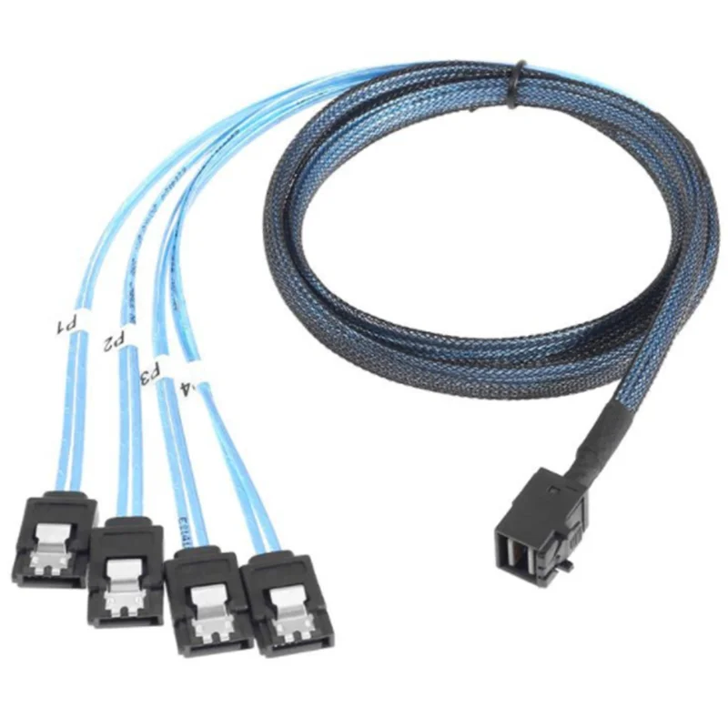 Internal HD Mini SAS to 4XSATA Cable,1.6ft SFF-8643 Host to 4X SATA Target Cable Compatible with Raid Controller Hard Drive