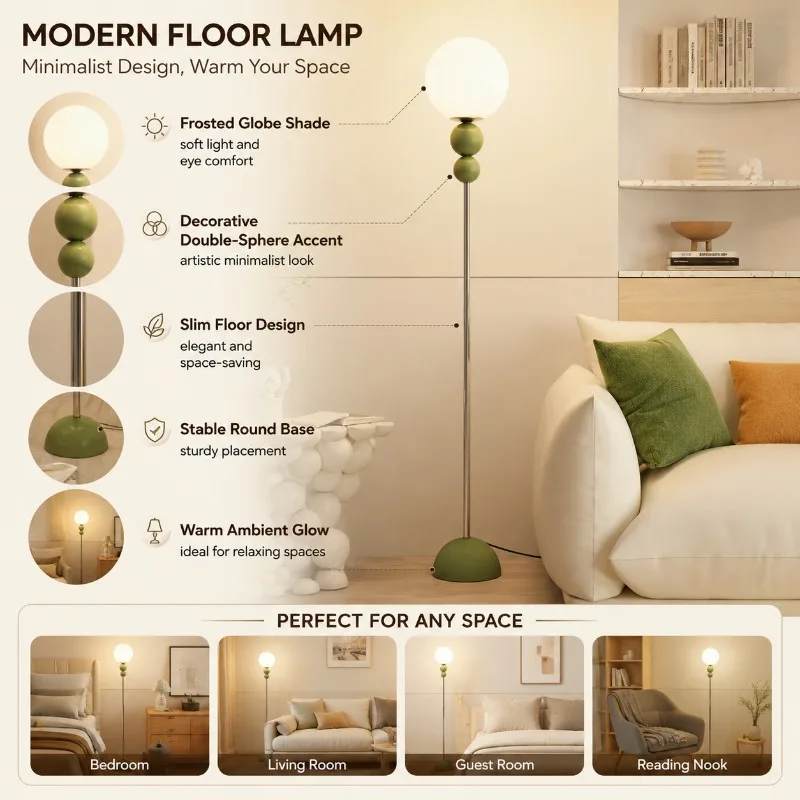 Fresh Fashionable Cream Style Floor Lamp Creative Vertical Desk Light for Living Room Sofa Bedroom Bedside Home Decor Lamp