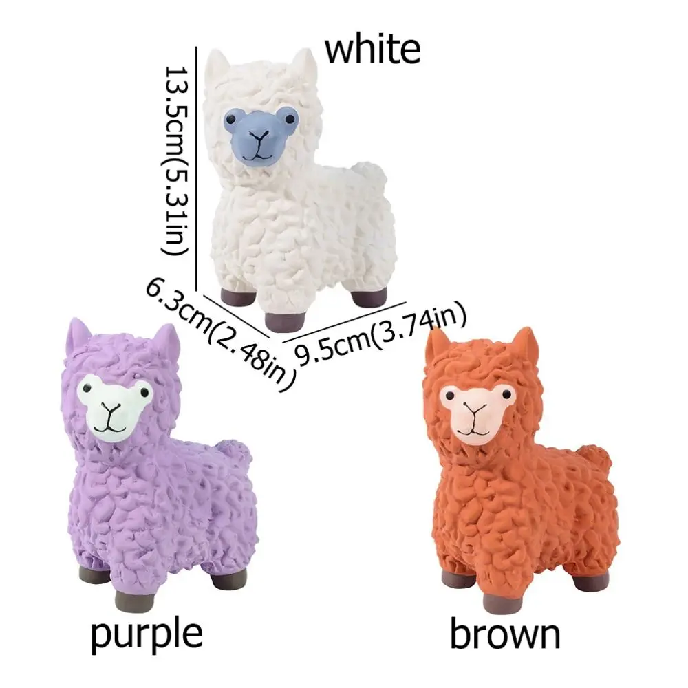 Cão dos desenhos animados látex mastigar brinquedo alpaca forma resistente ao desgaste cão estridente brinquedo mordida resistente animal de estimação som brinquedo de moagem de dentes de estimação