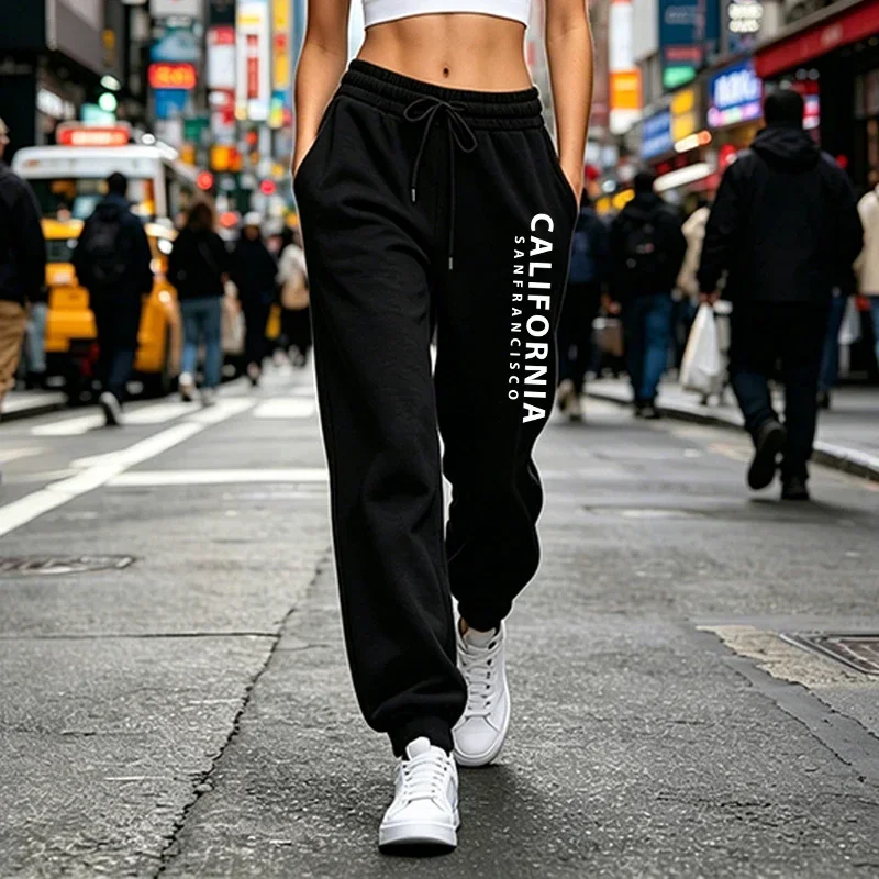 Autumn Winter Quality Elastic Waist Sportswear Women's Sweatpants Casual Jogger Pants Outdoors Fitness Sports Jogging Trousers