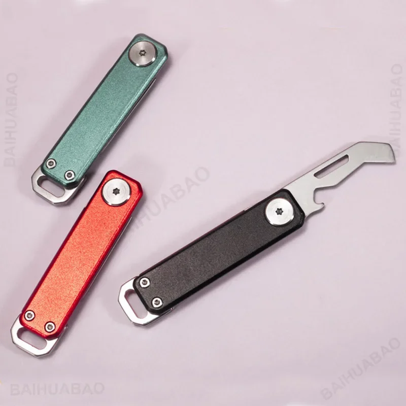 BHBT Mini Multi Tool Unpacking Express Knife Portable Folding Bottle Opener EDC Keychain Multitool