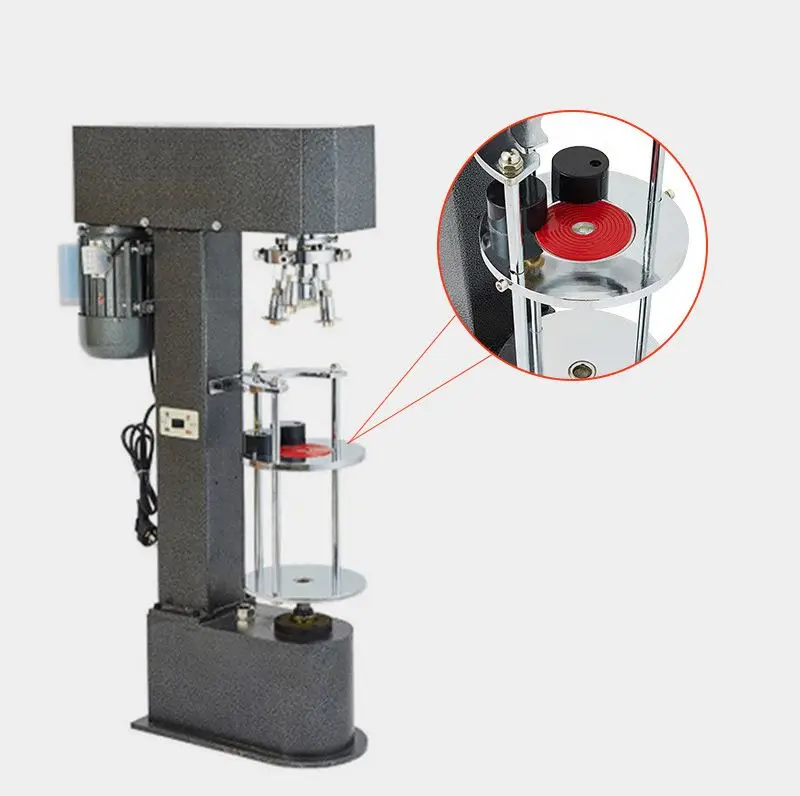Semi Automatic Desktop Aluminum Cap Crimper Pilfer Proof Capping Packing  Machine for Beer Soda Bottle Wine Bottle Cans Sealing