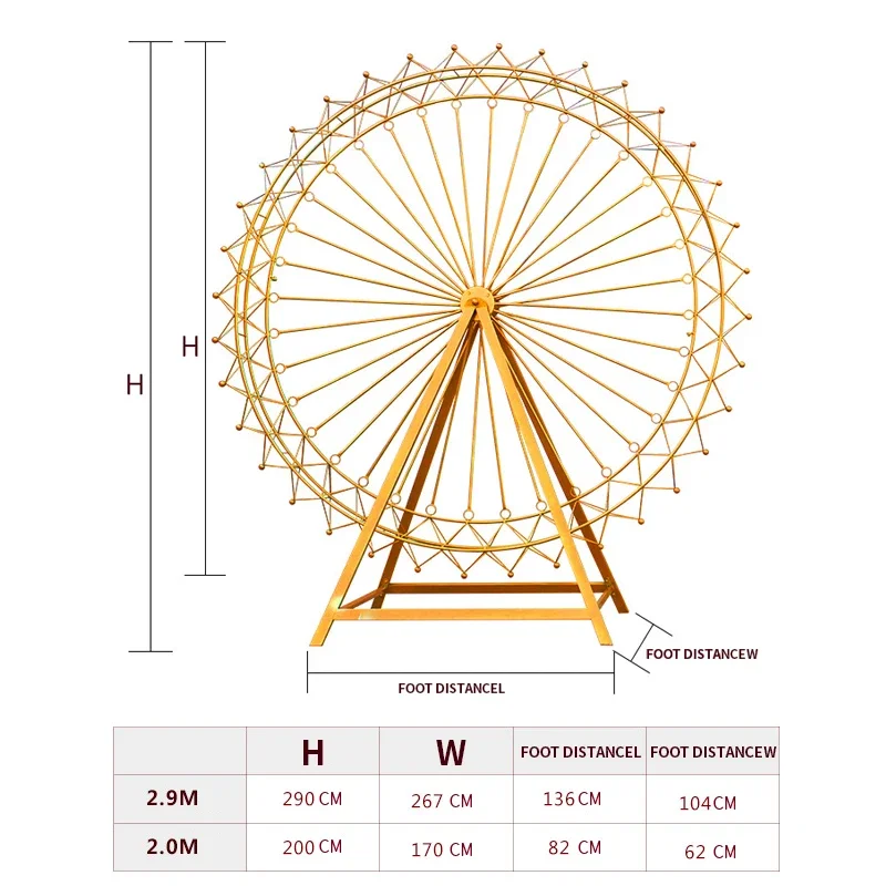 Simple Retro Ferris Wheel Model Sculptures Wrought Iron Ornaments Bronze Ferris Wheel Model Creative Wedding Gift Home Ornament