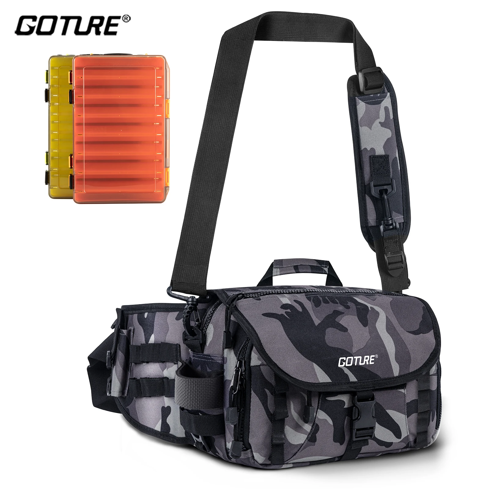 Goture Multifunction Fishing Bag Waterproof Wear resistant Scratch resistant  Oxford cloth Bag For Fishing Hiking Cycling