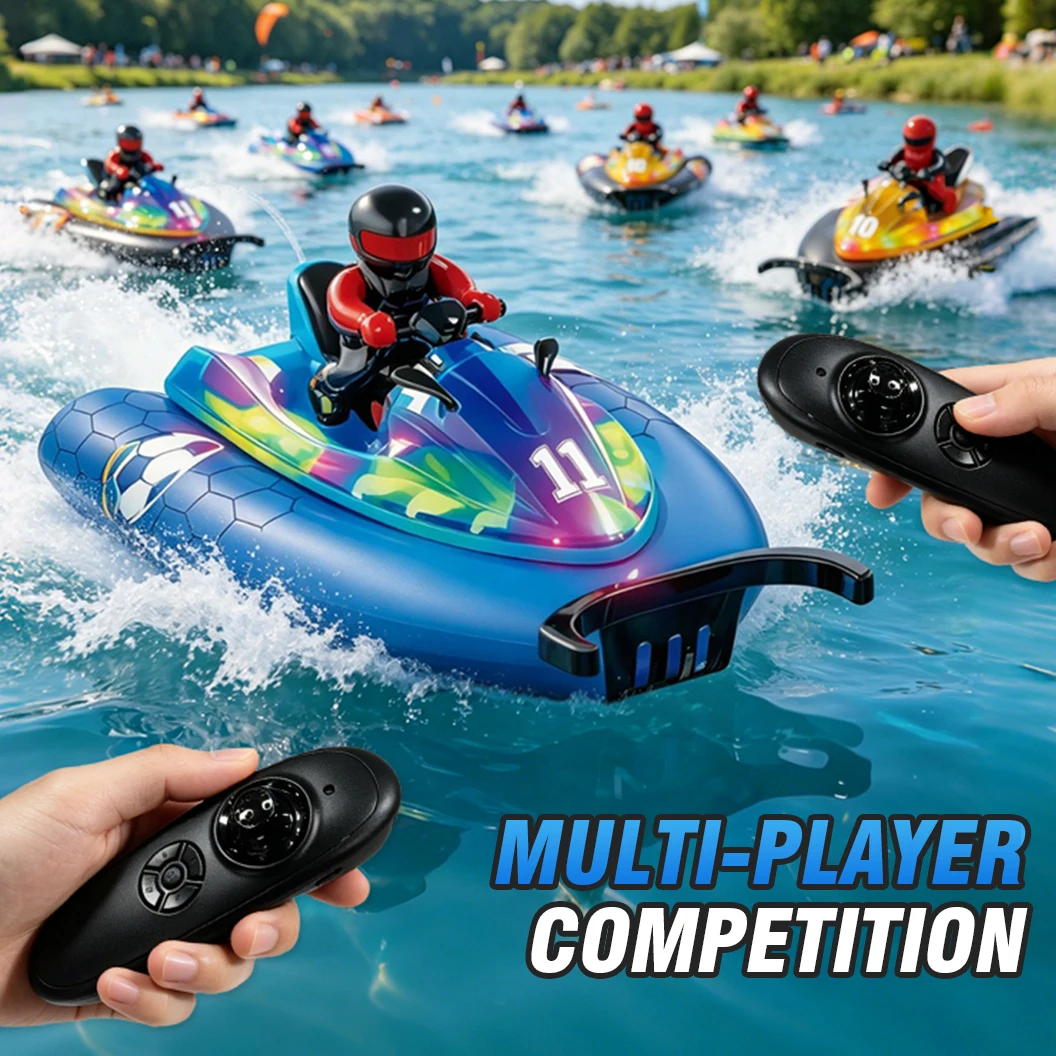 Remote Control Boat Football Competition 2. 4G High Speed Speedboat Motorboat Bathtub Children's Water Toys for Kids Boys Gifts