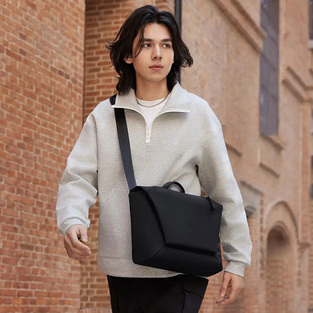 Xiaomi Mijia Crossbody كيس المراهقين حقيبة كتف حقيبة ساعي الأعمال السفر عادية كلية حقيبة محفظة لأجهزة الكمبيوتر المحمول 14 بوصة