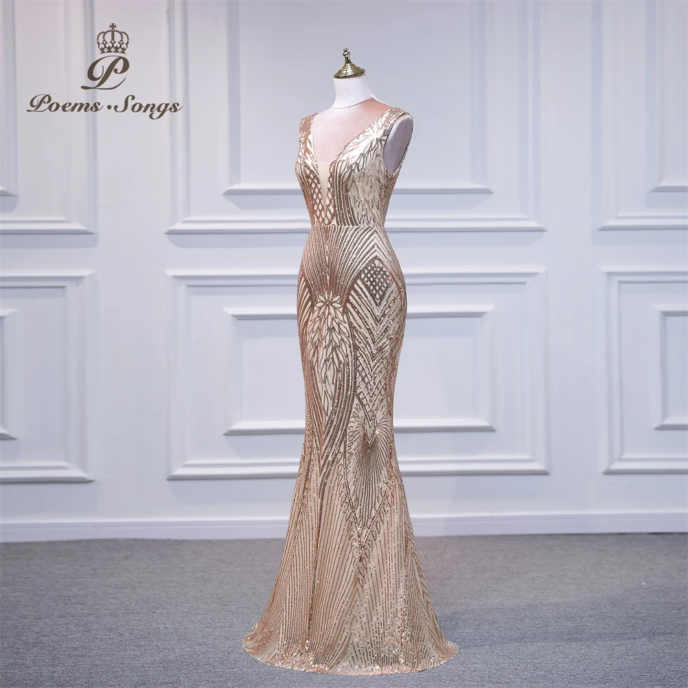 Elegant dresses for women 2022 Sexy gold Evening dresses vestidos de fiesta robe de soiree de mariage Prom dresses Party dresses