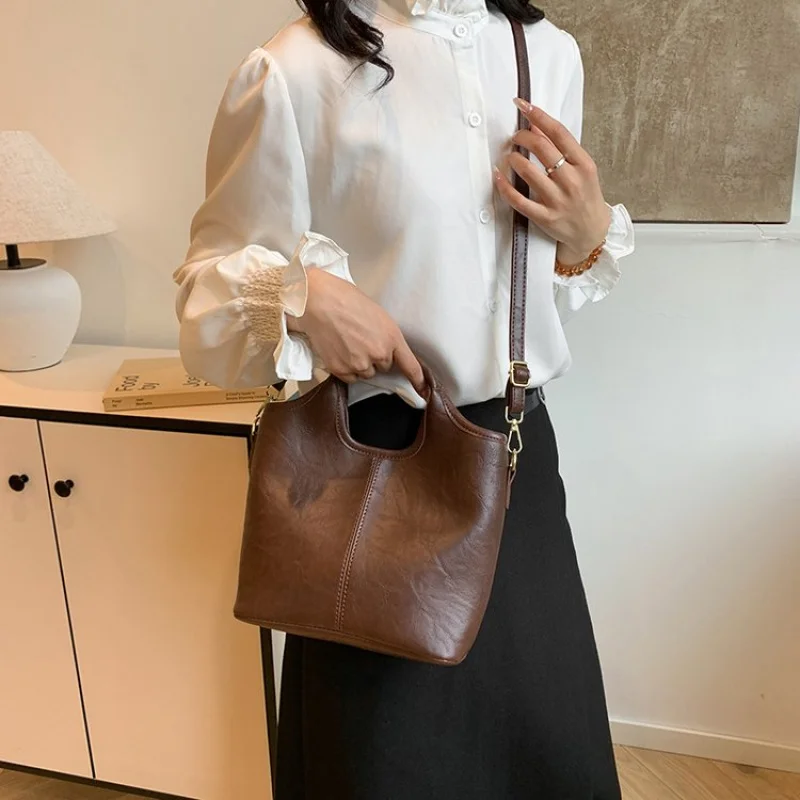 

High End Ladies Fashion Handbag Classic Elegant Leather Luxury Brand Style Vintage Casual Simple Women Tote Bag