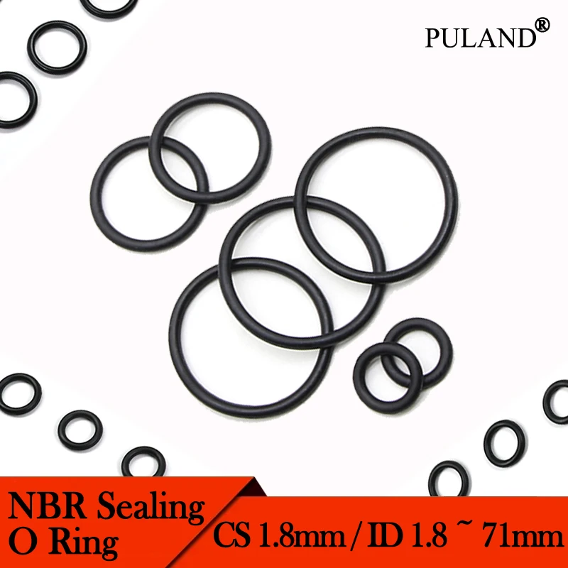 

10/50Pcs CS 1.8mm NBR O Ring Thickness ID 1.8/2/2.8~71mm Nitrile Rubber Round O Type Corrosion Oil Resist Sealing Washer Gasket