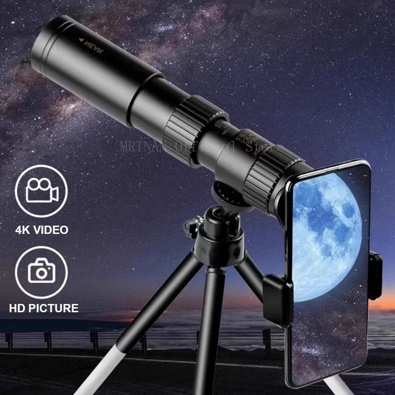 Metal 10-300X Zoom HD Bak4 Powerful Binoculars Long Range Portable Professional Telescope Monocular for Hunting