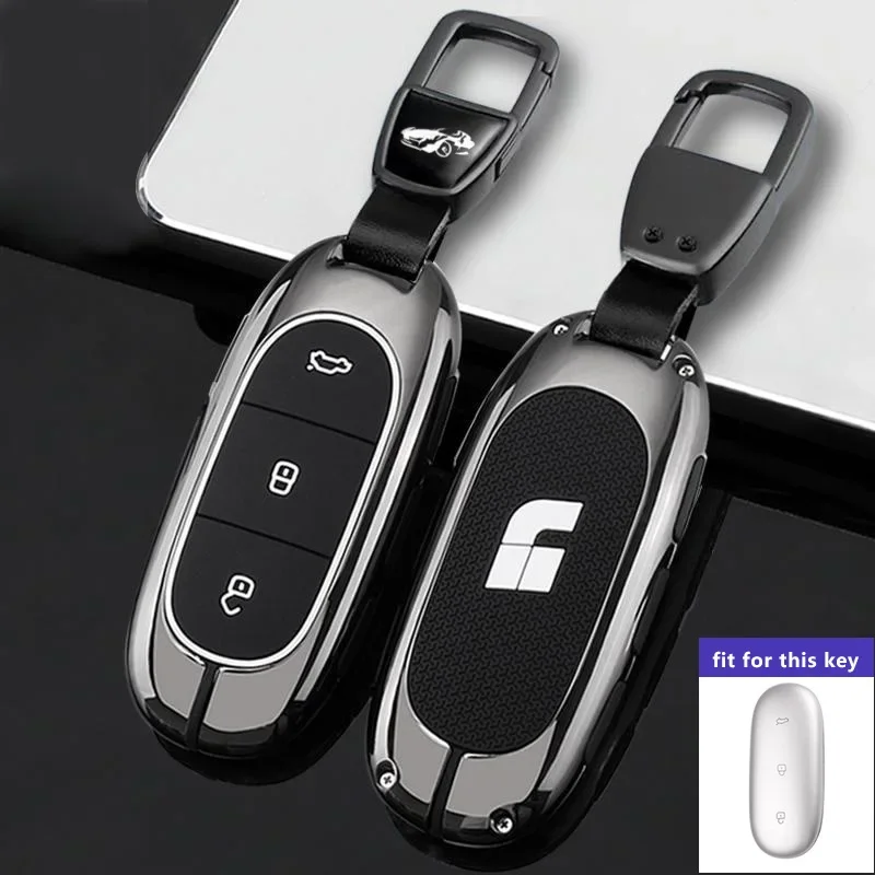 Zinc Alloy Leather Key Case for Lixiang L7 L8 L9 ONE Car Remote Protection Cover Bag Shell Keychain Holder Li Auto Accessories