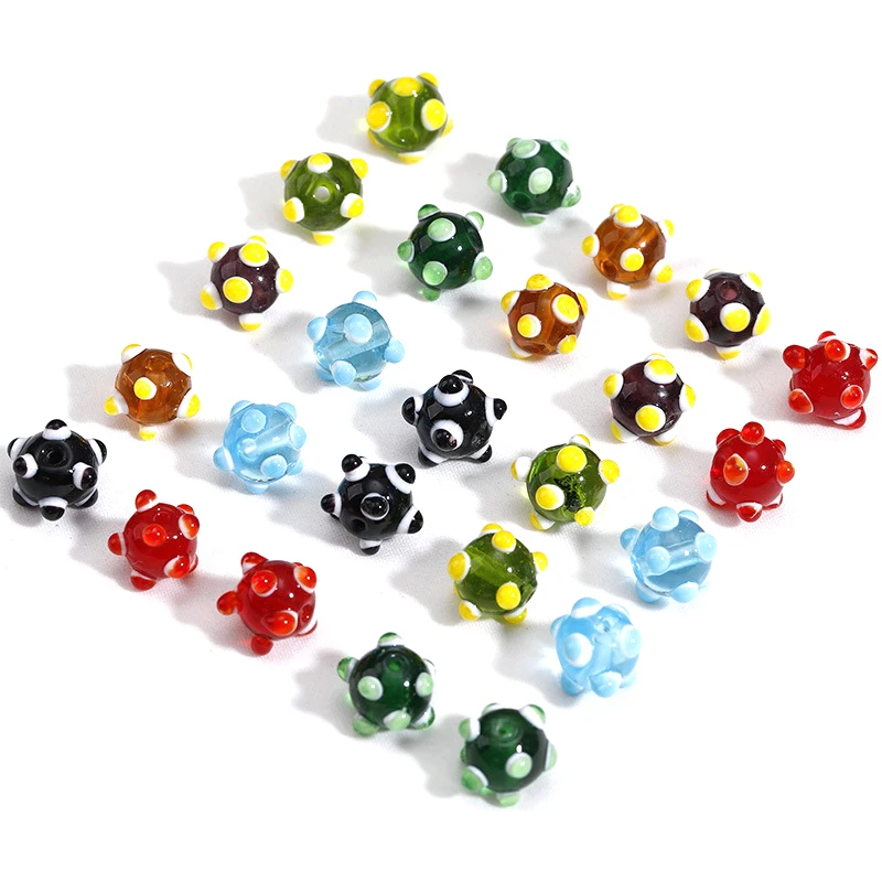 

6 pieces 10mm colored dot glass beads DIY jewelry discovery Bracelet Necklace Earrings beading material accessories