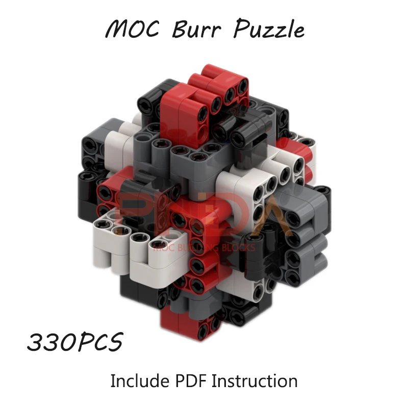 330 Pcs High-Tech Burr Puzzle Model Kit Building Blocks Creative MOC Technical Construction Bricks Educational Toys Kid Gifts