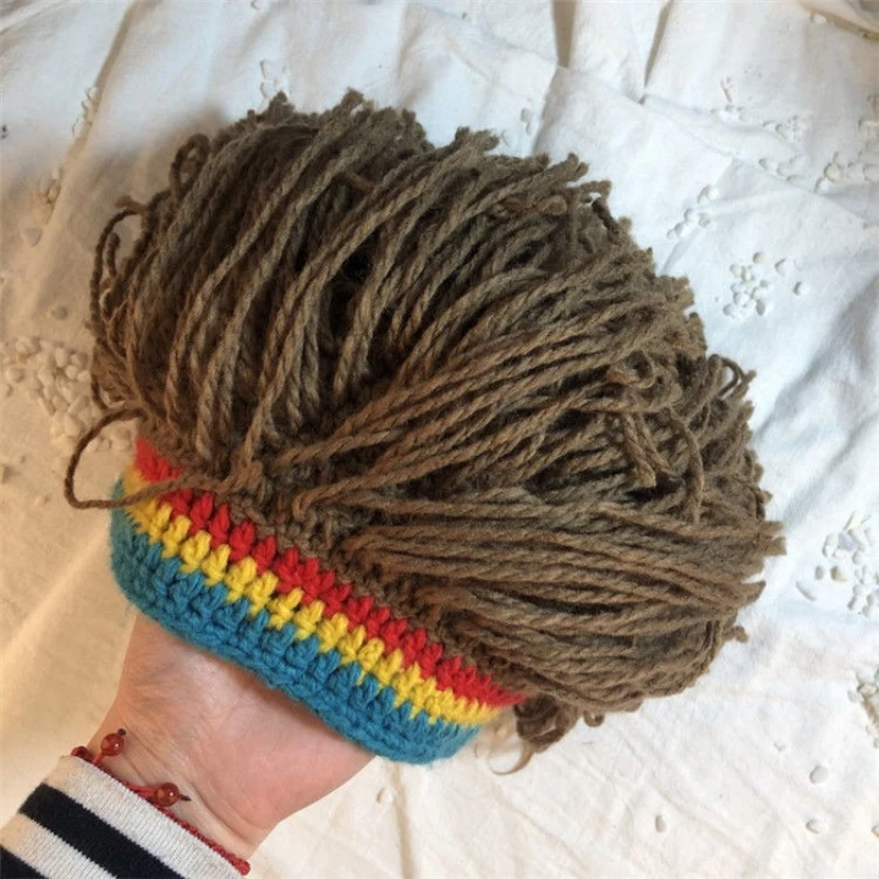 Funny Headgear Dreadlocks Wool Hat Hip Hop Party Hat Men and Women Tide Personality Warm Knitted Wig Hat Trend