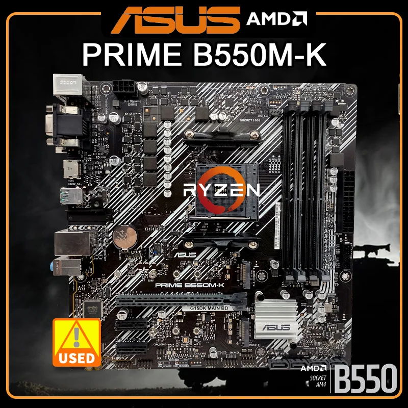 

Материнская плата B550M ASUS PRIME B550M-K Socket AM4 DDR4 128 ГБ AMD B550 PCI-E 4,0 USB3.2 SATA III M.2 Micro ATX