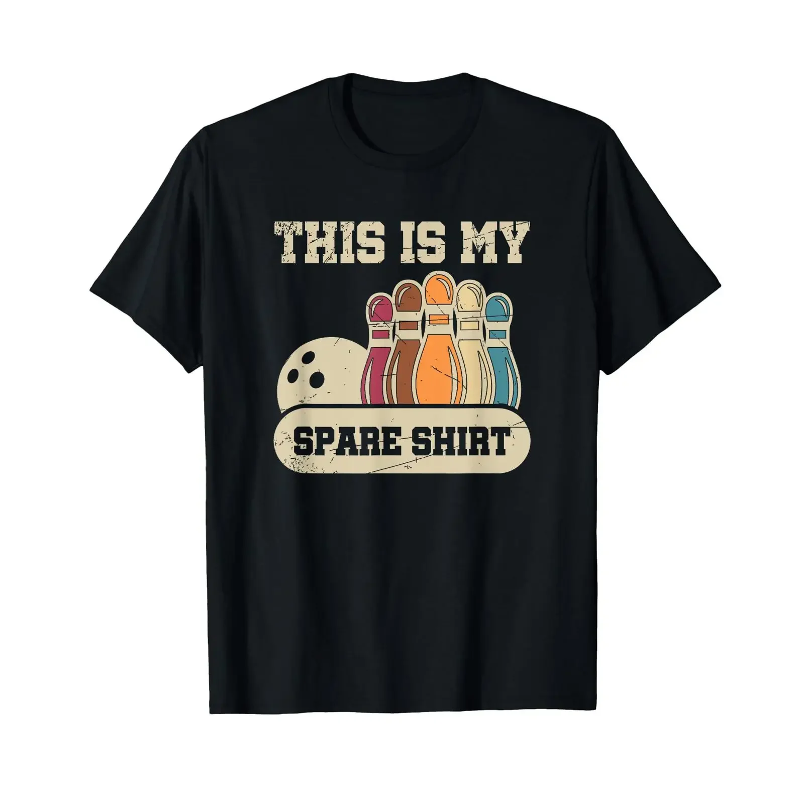 This Is My Spare T Shirt Bowling Alley Gutter Pins vintage Washed fashion streetwear Casual Slightly Breathable Versatile
