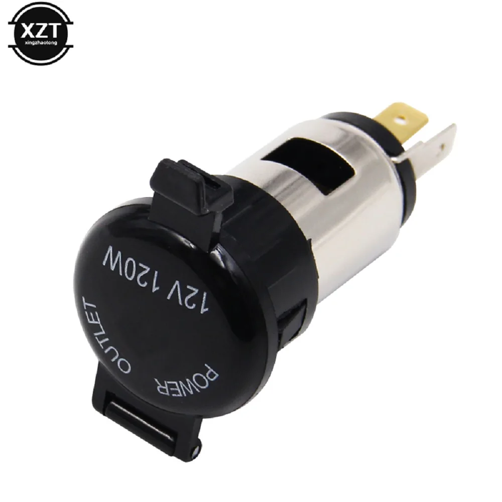 12v 120W Car Cigarette Lighter Socket Heat Resistance Plastic Motorcycle Power Cigar Lighter Socket Power Plug Socket