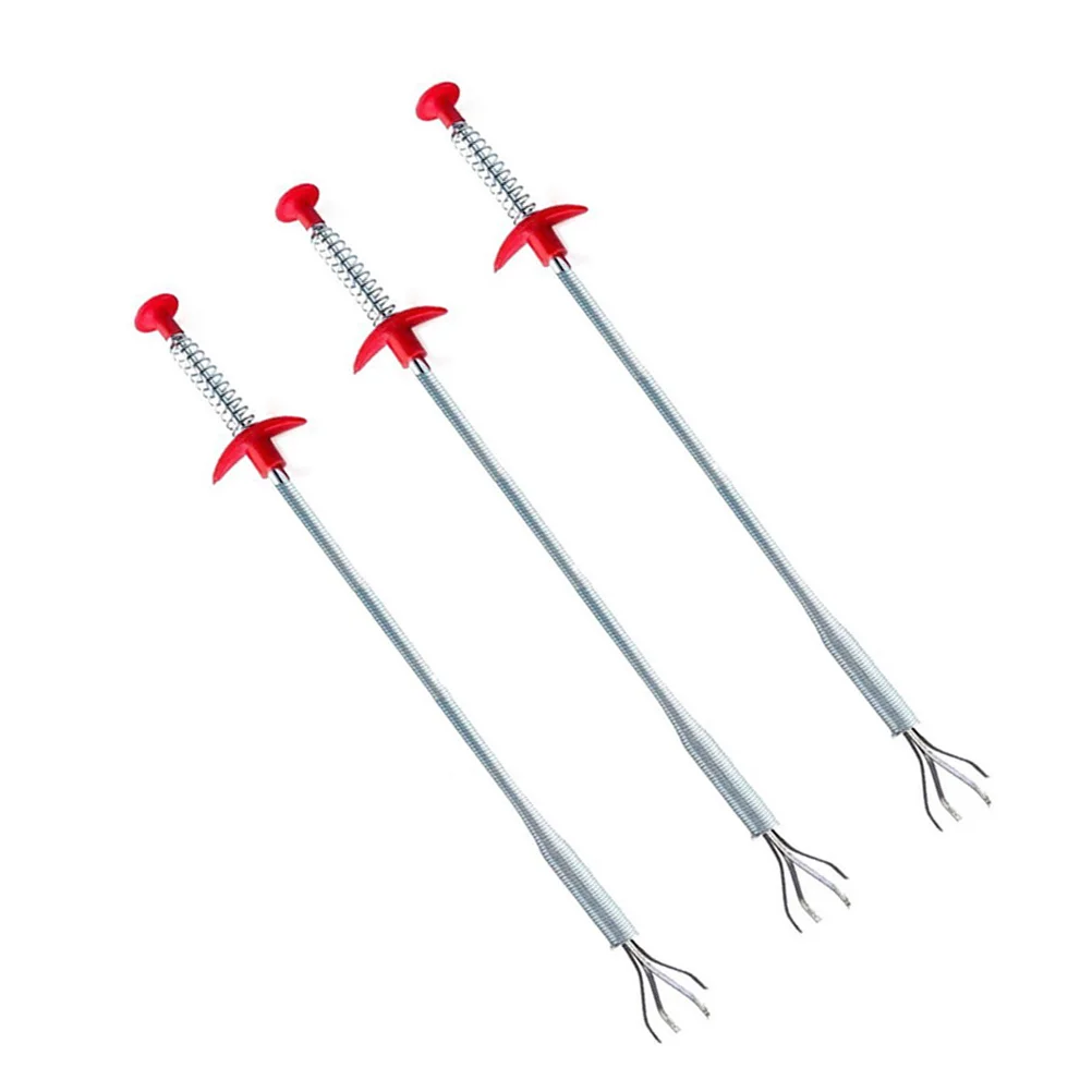 3 قطعة أداة فتح الأنابيب منظف مرن مع أربعة مخالب لبالوعة المطبخ الحمام استنزاف تسد مزيل استنزاف تنظيف أداة ل