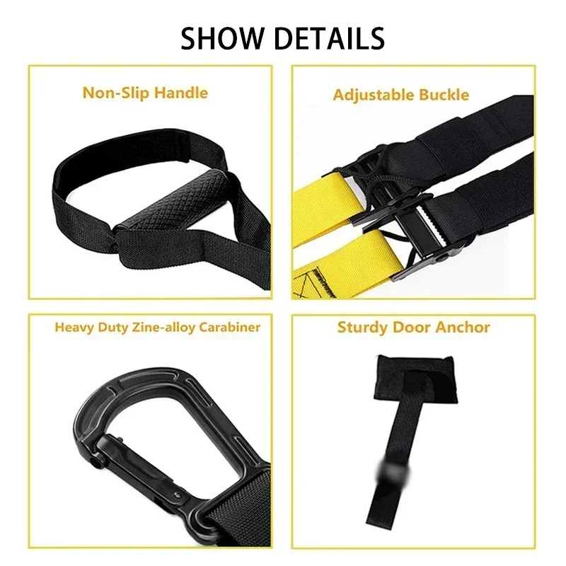 Suspension Training Strap Fitness Strength Power Suspension Trainer Adjustable Yoga Strap Wall Mount Professional Trx Tensioner