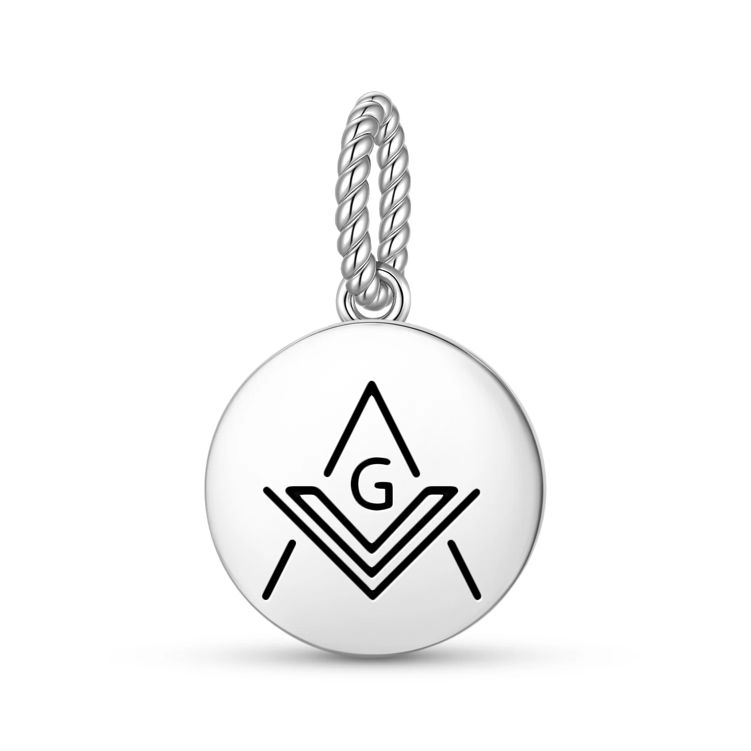 Freemasonry Square and Compass Pendant 925 Sterling Silver Symbol Charm Bead for Women Bracelet Necklace Jewelry Trendy