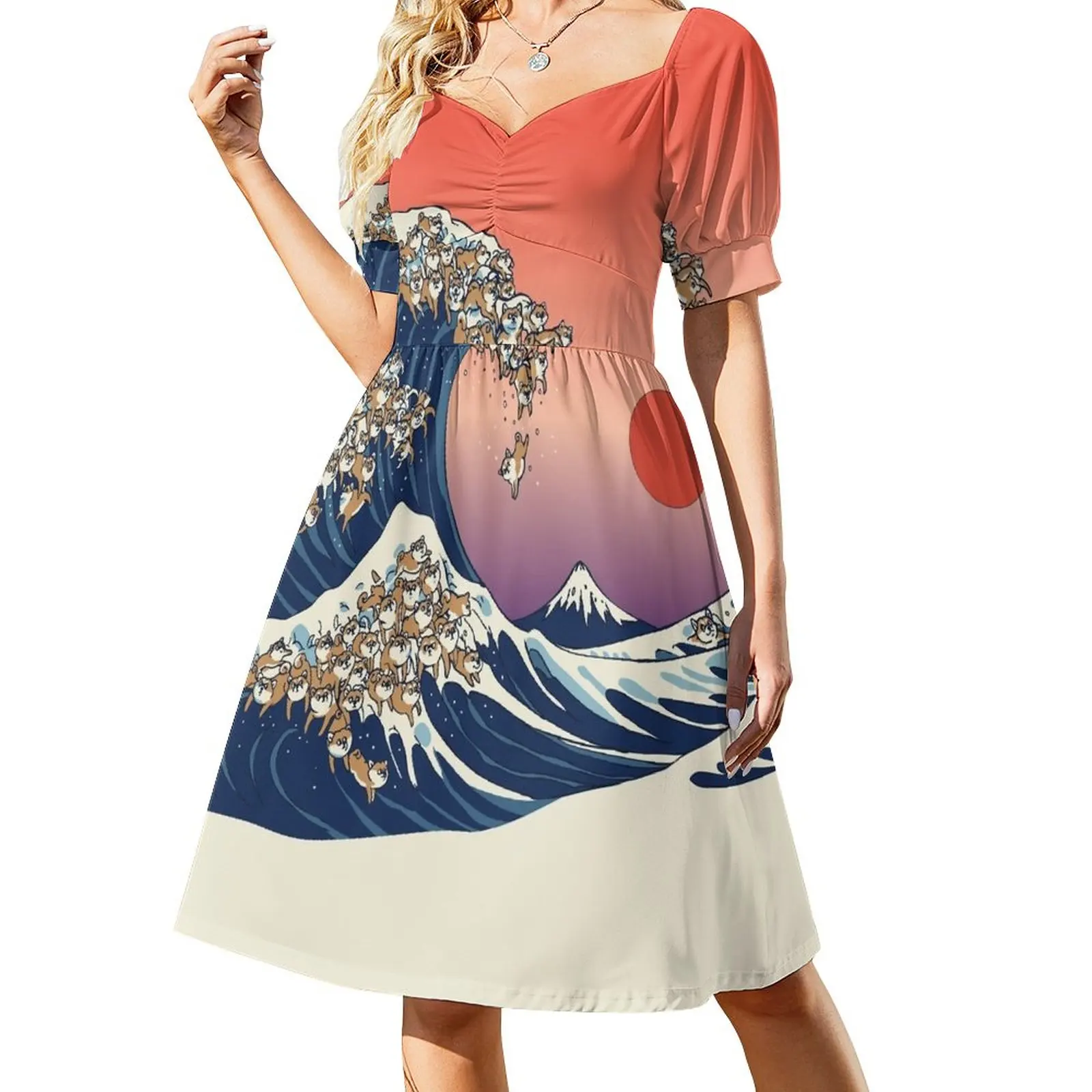 The Great Wave of Shiba Inu Dress clothes for woman Evening dresses dresses for woman sexy dress