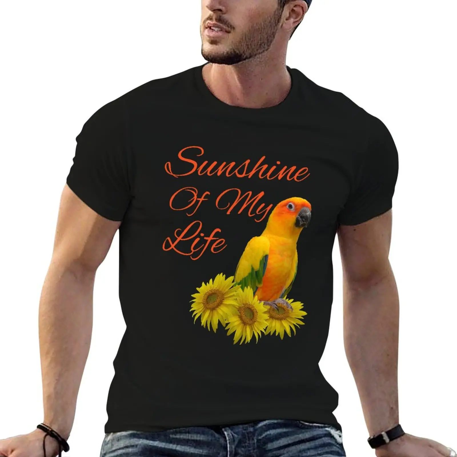 Sun Conure Parrot Sunshine Sunflower T-Shirt Cool Dry Performance T-Shirt