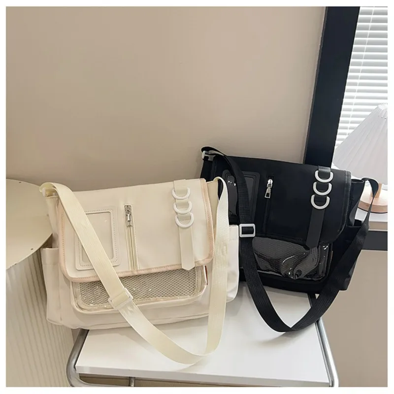 

Y2K японские школьные сумки в стиле Харадзюку для девочек, новая прозрачная сумка через плечо Itabag, значки «сделай сам», витрина, сумка Ita