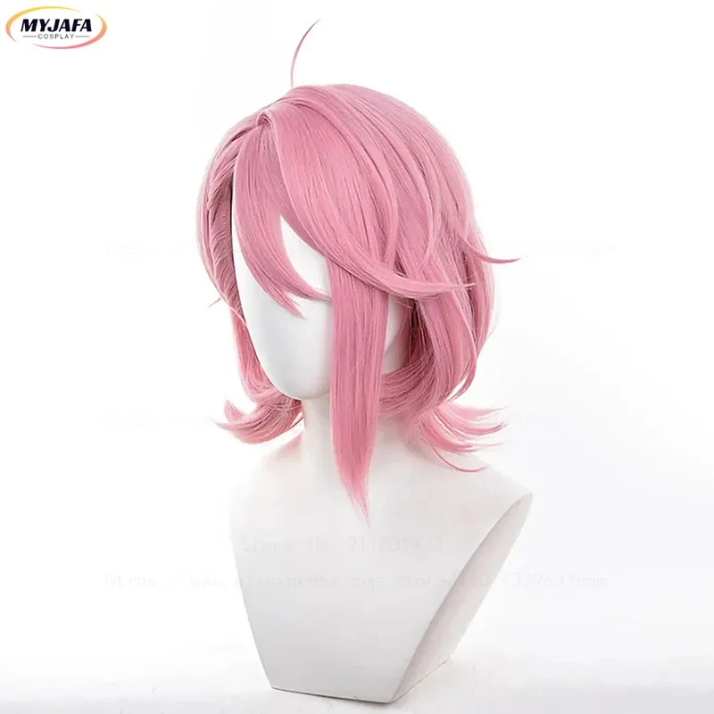 

aaa12 3Aira Shiratori Cosplay Anime Dandadan Pink Short Momo Ayase Heat-resistant Fiber Hair Wigs+ Wig Cap