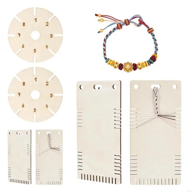 R66A 4Pcs Braiding Discs Bracelet Weaving Plate Boards Multifunctional Beading Cord Discs for Braided Rope Crafting