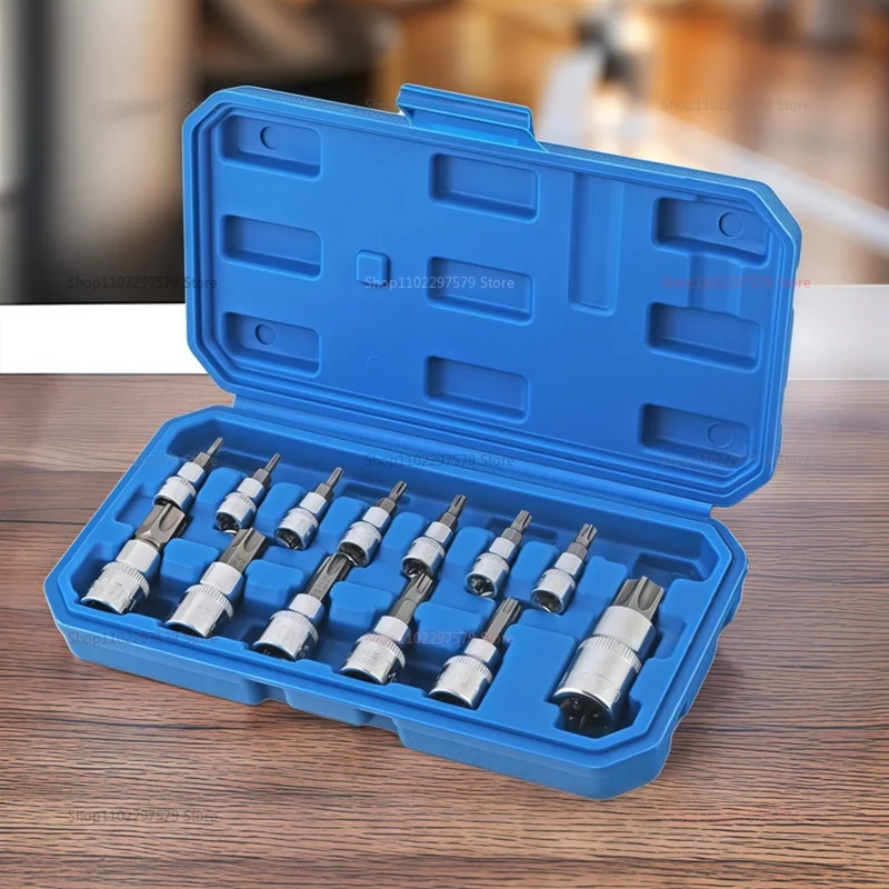 13 قطعة مجموعة مفاتيح توركس أدوات إصلاح السيارات تأثير المقبس وجع عدة الدراجة سيارة ورشة عمل ميكانيكية مفك مجموعة