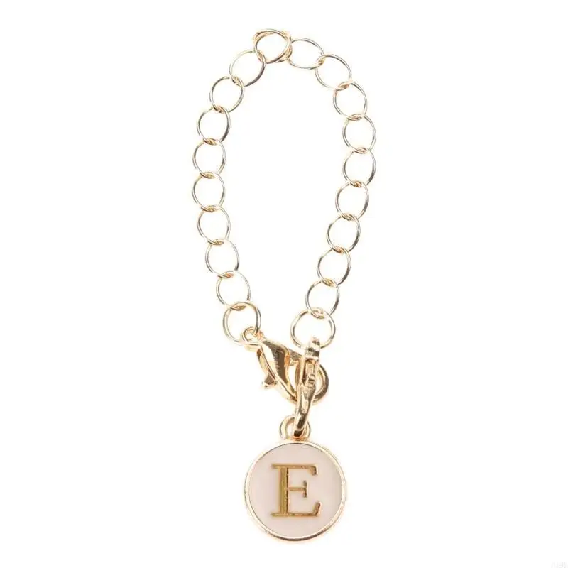 F19B Letter Charm Accessory for Cup Unique Round Handle Charm for Keychain Backpack Water Cup Handle Chain with Lobster Clasp