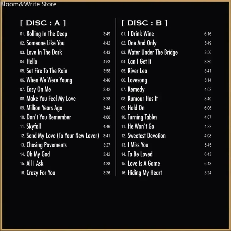 A-Adele Limited Edition 1:1 AAD Direct-to-disc CD, Double-disc Set, Featuring Classic Hits Such As Hello and Someone Like You