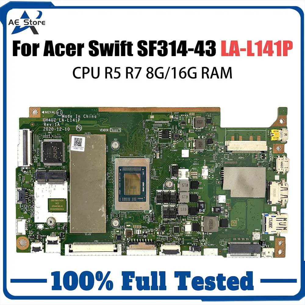 NB.AB211.006 GH4UZ LA-L141P Mainboard For Acer Swift SF314-43 Laptop Motherboard With R5-5500U R7-5700U CPU 8GB/16GB RAM