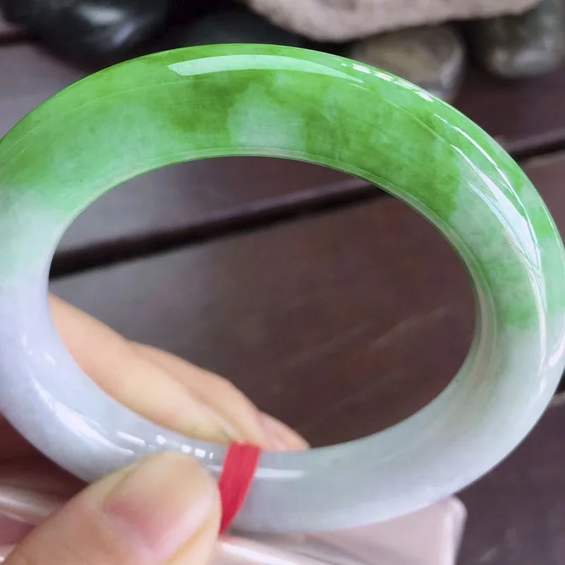 Factory Wholesale Myanmar Natural Emerald a Goods Floating Green round Bar Jade Bracelet