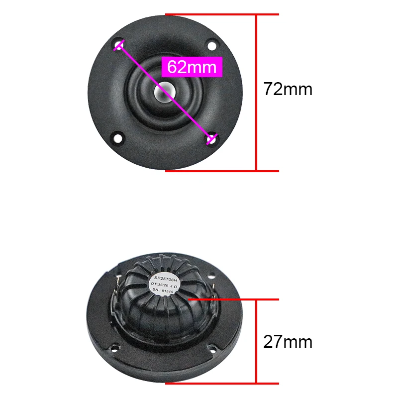 GHXMedals Tête de Sucette Classique 3 pouces 72mm Twecirculation Haut-Parleur Avec injfilm + couvercle magnétique arrière Néodyme 4ohm 30W HIFI-END 1 Paires