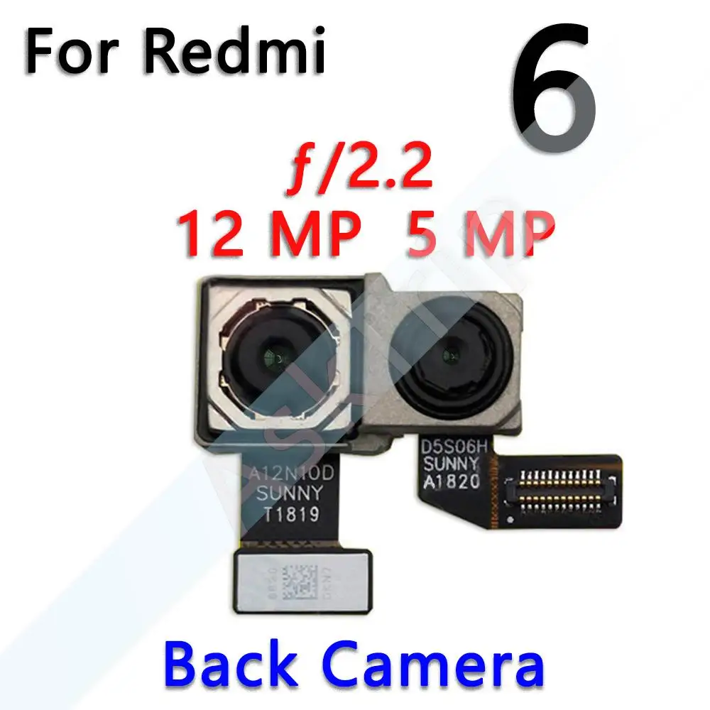 Aiinant Camera Flex Voor Xiaomi Redmi Note 6 6A 7 7A Pro Plus Kleine Voor/Hoofd Grote Terug achteruitrijcamera Module Lint Flex Kabel