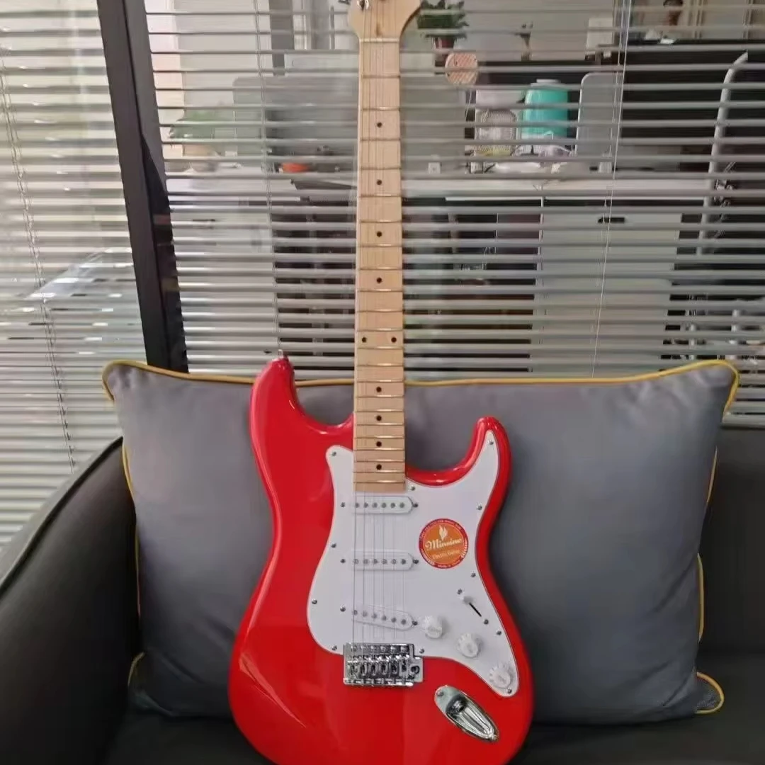 Beginner's Electric Guitar Rock And Roll Instruments With Plug-in Gloss Basswood Material