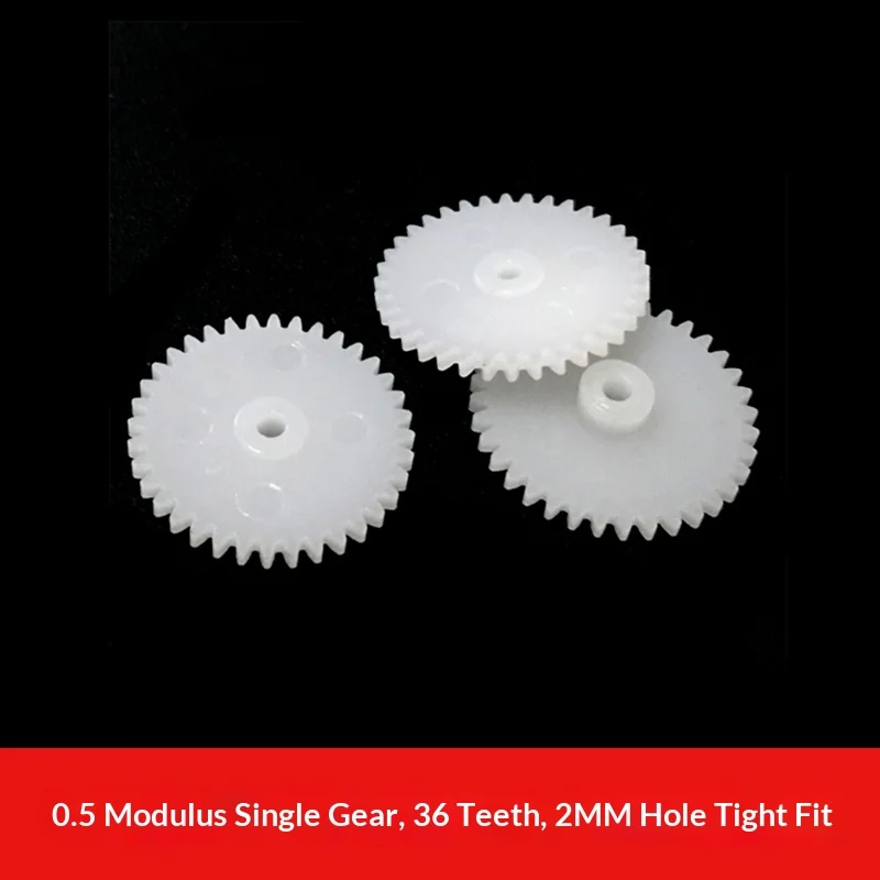 362A/3A 20/100pcs 0.5 Module Single‑Layer Plastic Gear, 36 Teeth‑2mm Hole Interference Fit,  Gearbox Reduction Part