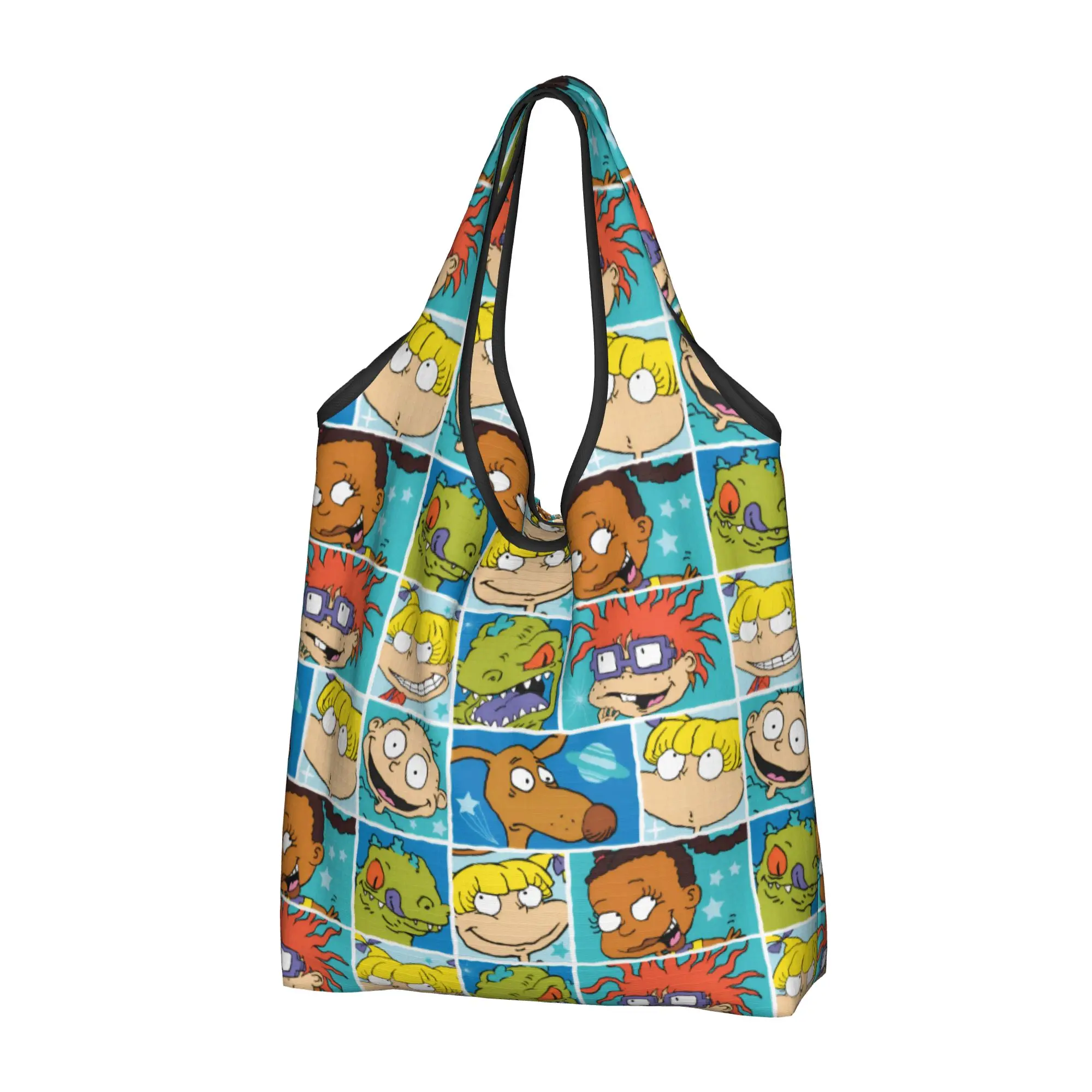 Custom R-Rugrated Comic Mangas Shopping Bag Women Portable Large Capacity Grocery  Shopper Tote Bags