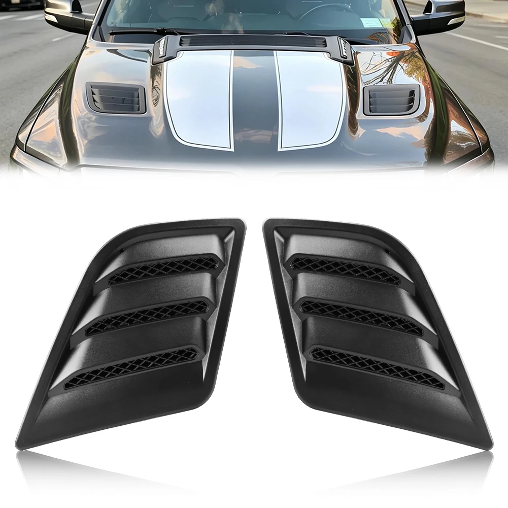 2pcs-left-right-black-front-abs-plastic-hood-bezel-vent-insert-grill-cover-for-2019-2020-2021-2022-dodge-ram-1500-68292861ae