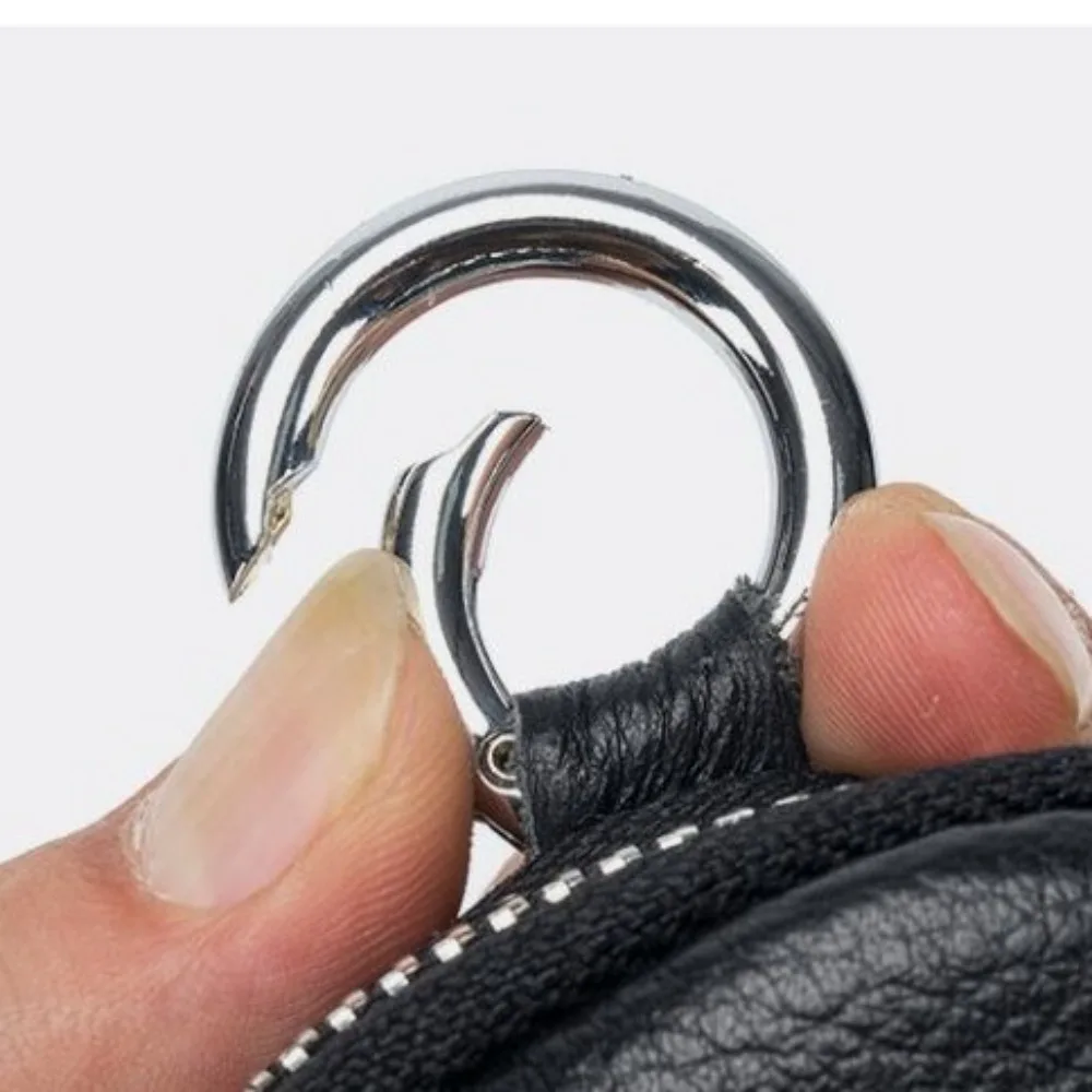 Portable Mini Coin Purse Solid Color Zipper Money Bag Keychain with Key Ring Handbags