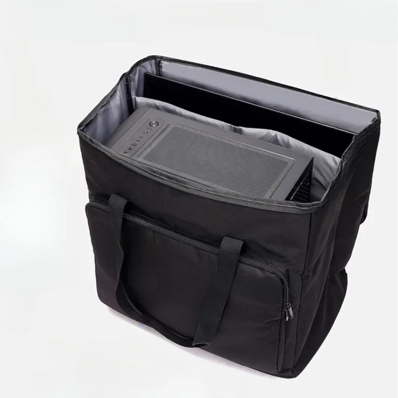 High-Capacity Desktop Computer Storage Bag Movable Organizing Case with Pull Rod Chassis for Office Equipment And Household Use