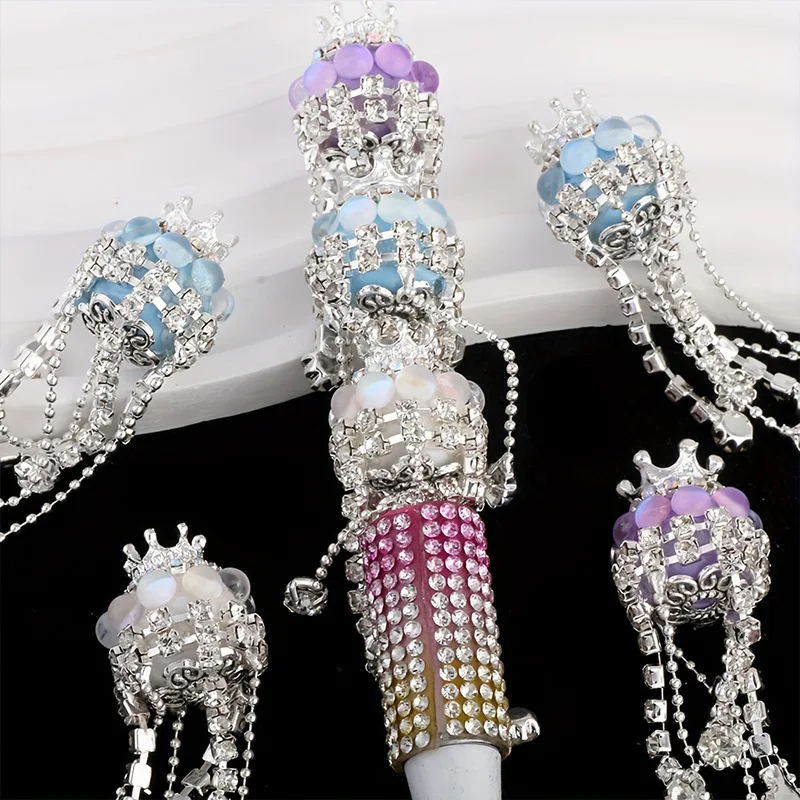

Claw chain hat ball crown tassel diamond beads handmade DIY pen jewelry heavy industry bracelet beaded jewelry