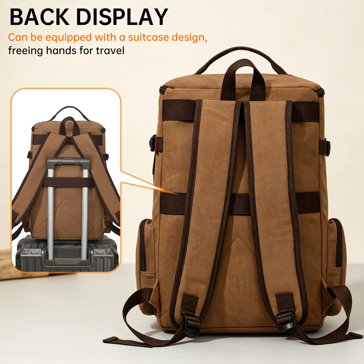กระเป๋าเป้ยุทธวิธีสำหรับผู้ชาย - Canvas Backpack Casual บทวิจารณ์และราคา