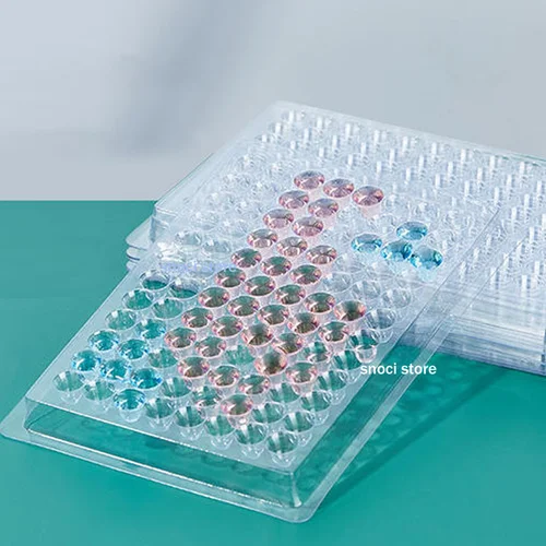 Imagen 2 del producto Placa de Cultivo de 96 Pocillos, Placa de Cultivo de Tejidos de 96 Pocillos con Fondo en U/V, Plástico Transparente para Cultivo Celular en Equipos de Laboratorio, sin Tapa, 10 Unidades