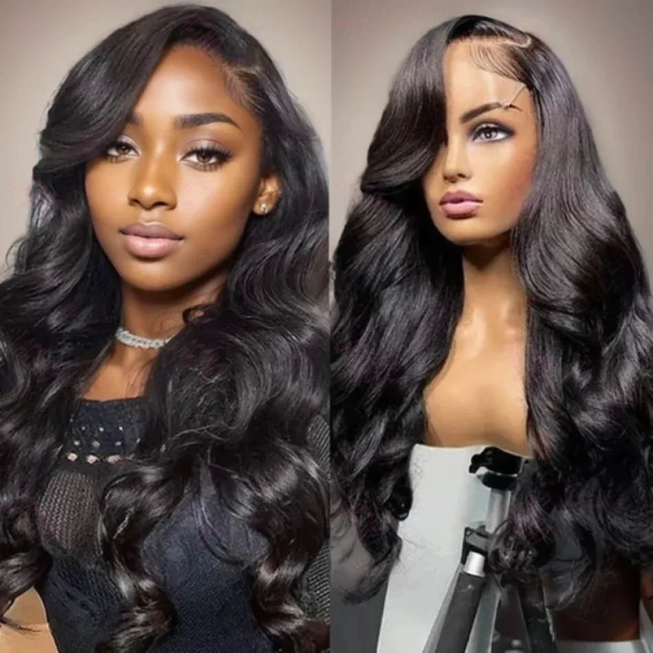 Wybór 13x6 HD Lace Frontal Natural Black Wigs Body Wave Human Hair 100% Brazilian Transparent Front Cheap Wig For Women on Sale