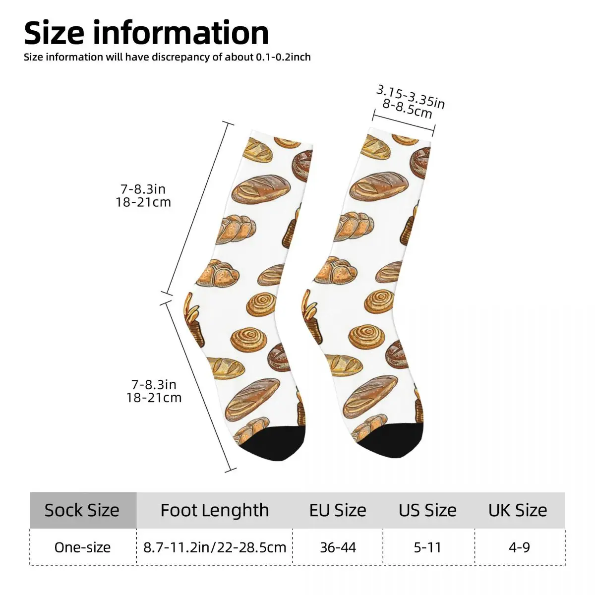 Bunch Of Bread Socks Harajuku calze Super morbide calze lunghe per tutte le stagioni accessori per il regalo di compleanno della donna dell'uomo