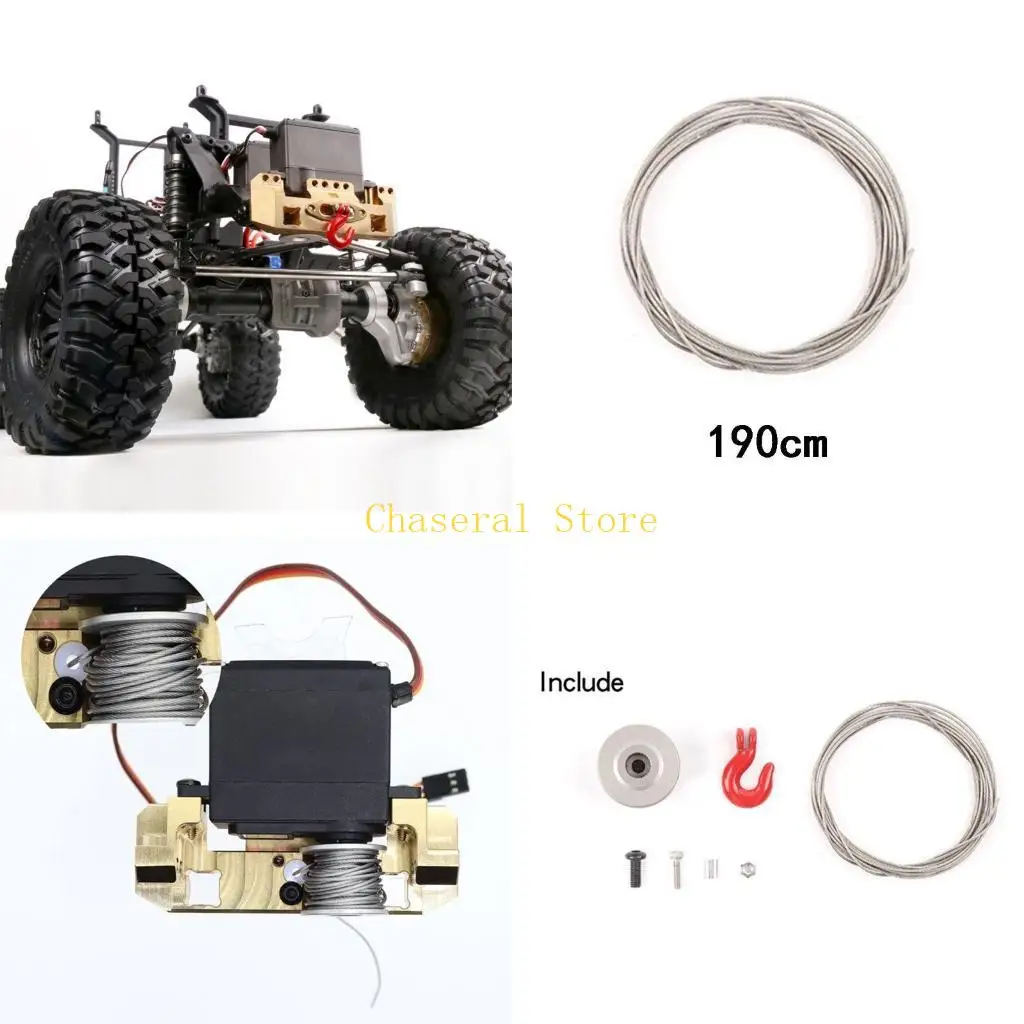 E7CE Car Metal Simulation Climbing Car Parts Durable Servo Winch Drum Trailer Hook
