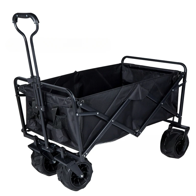 

​​​​​​​7-Inch Beach Wheel Small Trolley Cart Outdoor Camping Home Shopping Portable Foldable Pull Rod Cargo Placement Off-road